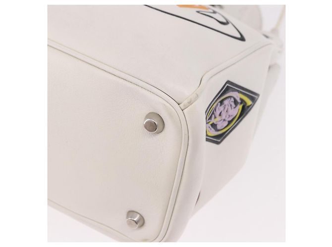 Christian Dior Hand Bag Leather 2way White Silver - vista 13