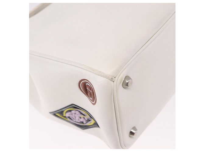Christian Dior Hand Bag Leather 2way White Silver - vista 14