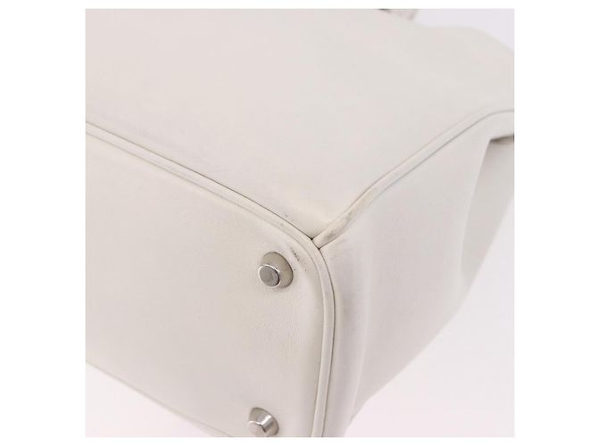 Christian Dior Hand Bag Leather 2way White Silver - vista 15