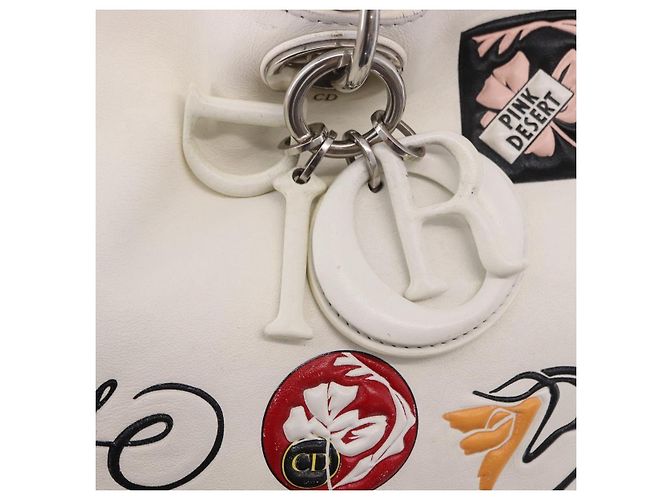 Christian Dior Hand Bag Leather 2way White Silver - vista 16