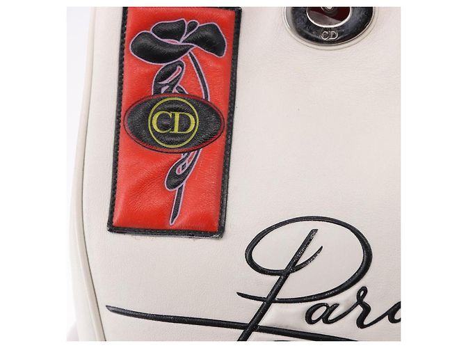 Christian Dior Hand Bag Leather 2way White Silver - vista 17