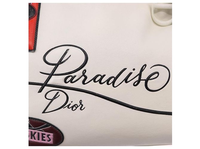 Christian Dior Hand Bag Leather 2way White Silver - vista 18