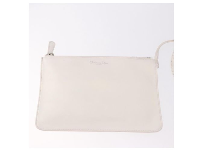 Christian Dior Hand Bag Leather 2way White Silver - vista 24