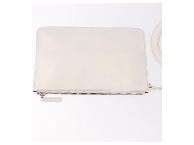 Christian Dior Hand Bag Leather 2way White Silver - vista 25