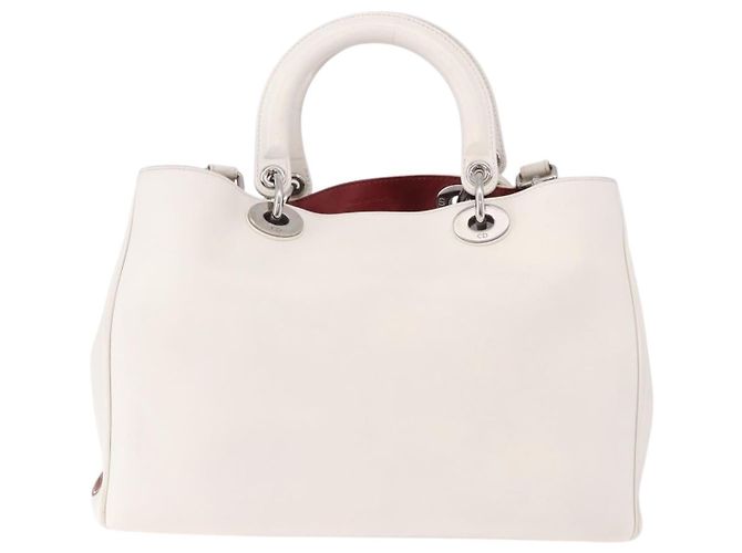 Christian Dior Hand Bag Leather 2way White Silver - vista 3
