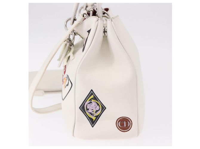 Christian Dior Hand Bag Leather 2way White Silver - vista 4