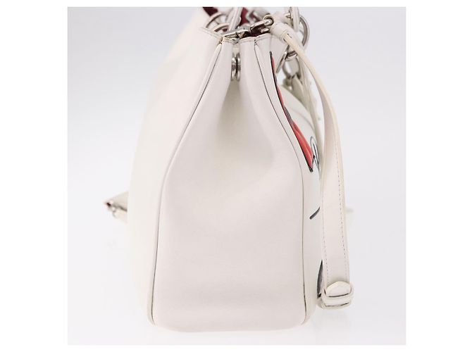 Christian Dior Hand Bag Leather 2way White Silver - vista 5