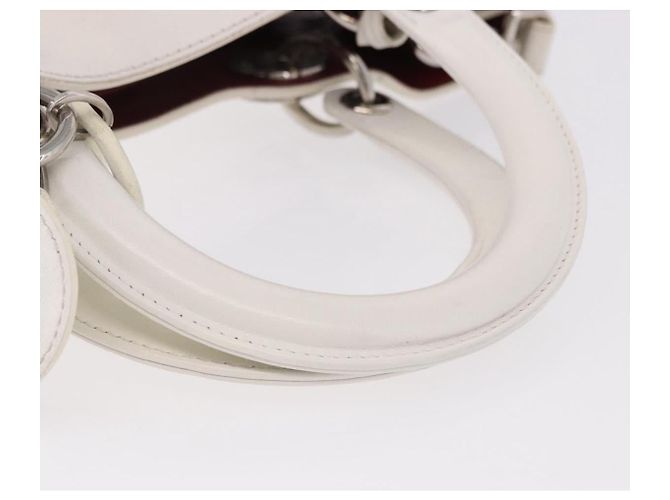 Christian Dior Hand Bag Leather 2way White Silver - vista 7