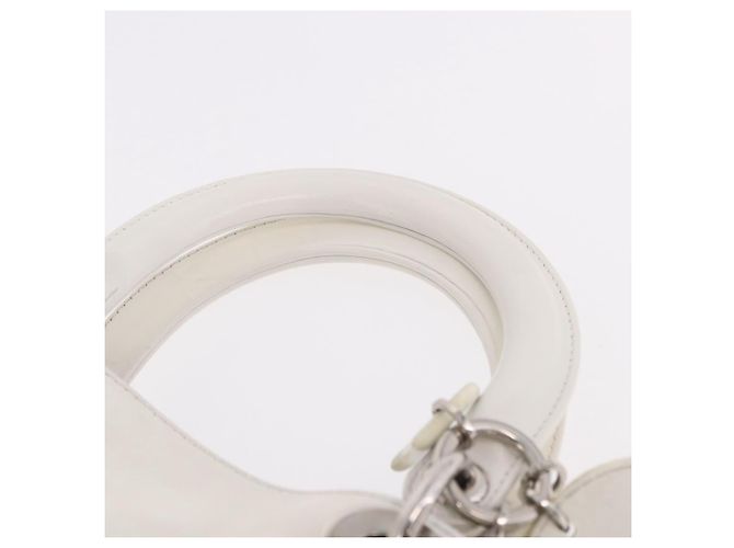 Christian Dior Hand Bag Leather 2way White Silver - vista 8
