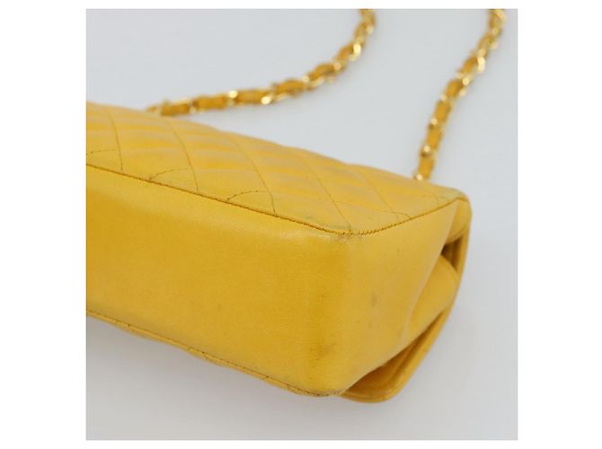 CHANEL Matelasse Chain Shoulder Bag Lamb Skin Yellow Gold CC - vista 12