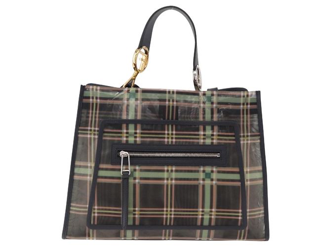 FENDI Hand Bag Mesh 2way Navy Silver Gold - vista 2