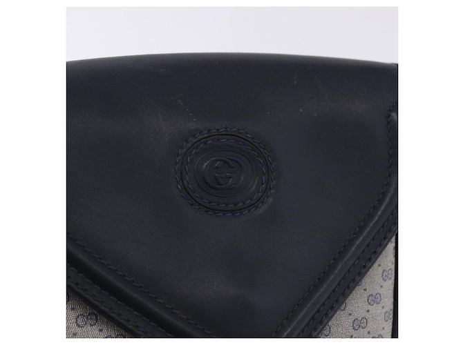 GUCCI Micro GG Supreme Shoulder Bag PVC Navy Gold 007 261 0081 - vista 14