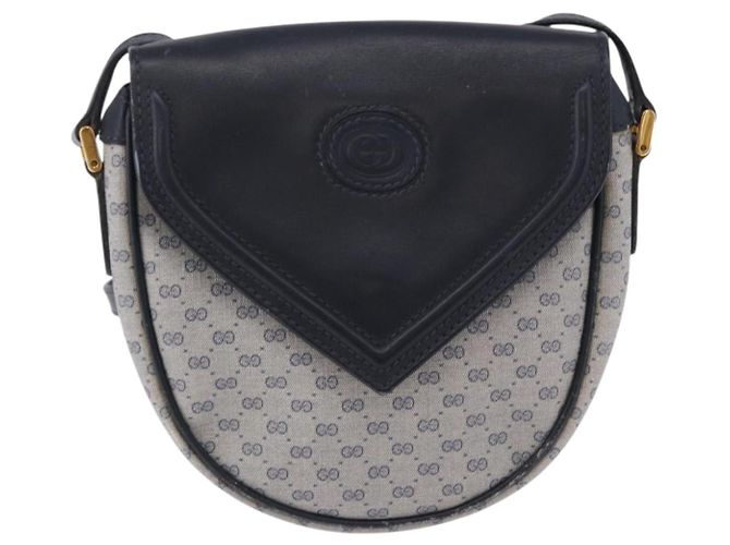 GUCCI Micro GG Supreme Shoulder Bag PVC Navy Gold 007 261 0081 - vista 2