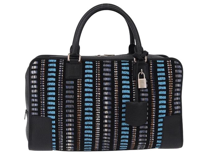 LOEWE Amazona 35 Bag tweed JUNYA WATANABE Collaboration Black - vista 2
