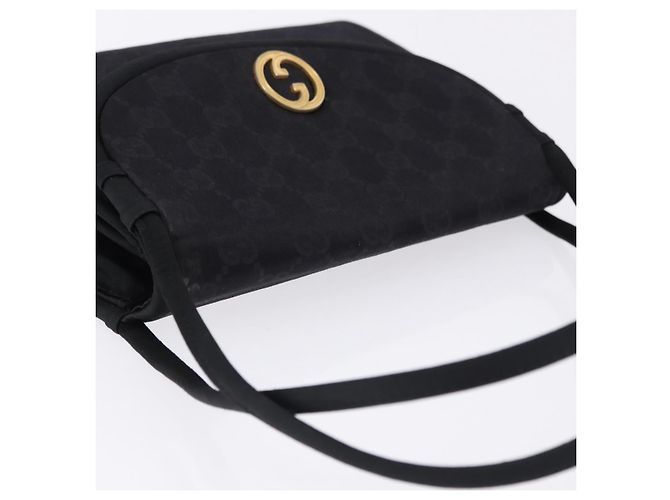 GUCCI GG Hand Bag Nylon Black Gold - vista 6
