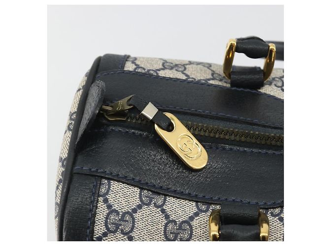 GUCCI GG Supreme Sherry Line Boston Bag PVC Navy Gold - vista 14