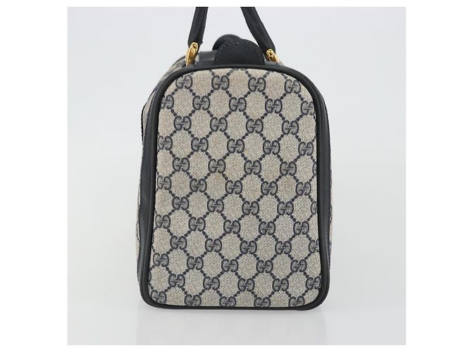 GUCCI GG Supreme Sherry Line Boston Bag PVC Navy Gold - vista 4