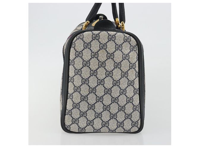 GUCCI GG Supreme Sherry Line Boston Bag PVC Navy Gold - vista 5