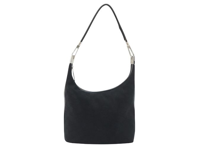 GUCCI GG Canvas Shoulder Bag Black Silver 001 3814 3754 - vista 2