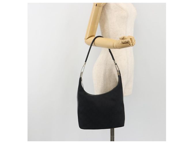 GUCCI GG Canvas Shoulder Bag Black Silver 001 3814 3754 - vista 25
