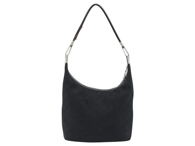 GUCCI GG Canvas Shoulder Bag Black Silver 001 3814 3754 - vista 3