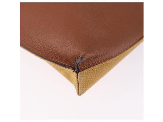 LOEWE Clutch Bag Canvas Brown Silver - vista 10