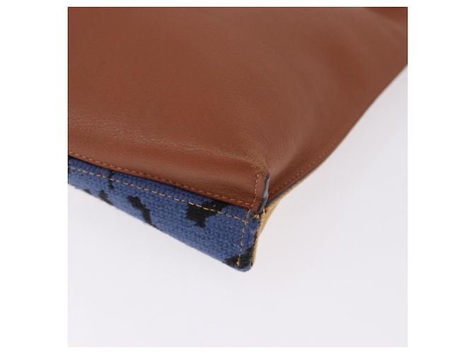 LOEWE Clutch Bag Canvas Brown Silver - vista 11