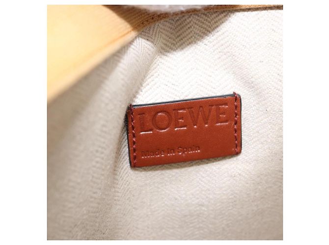 LOEWE Clutch Bag Canvas Brown Silver - vista 13