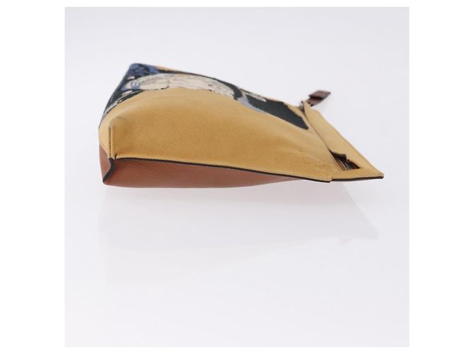 LOEWE Clutch Bag Canvas Brown Silver - vista 4