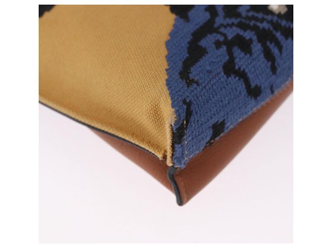 LOEWE Clutch Bag Canvas Brown Silver - vista 8