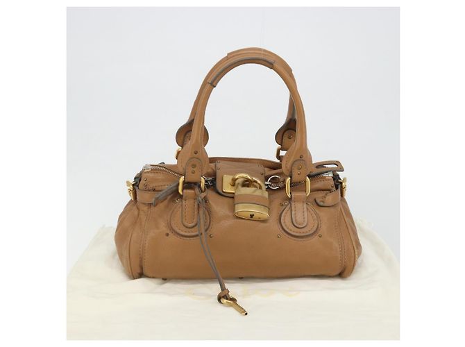 Chloé Chloe Paddington Hand Bag Leather Brown Gold Silver - vista 12