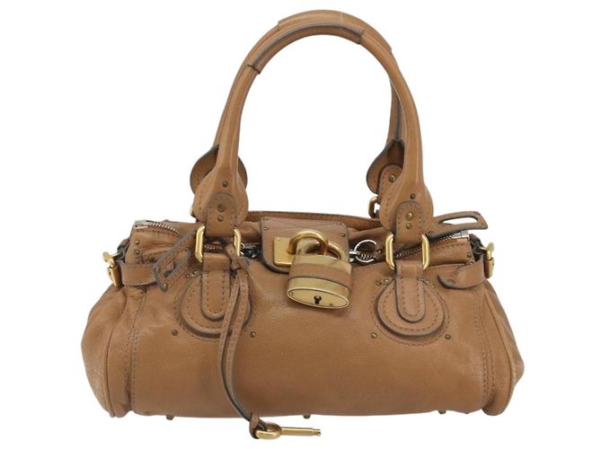Chloé Chloe Paddington Hand Bag Leather Brown Gold Silver - vista 13