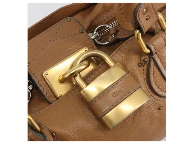 Chloé Chloe Paddington Hand Bag Leather Brown Gold Silver - vista 18