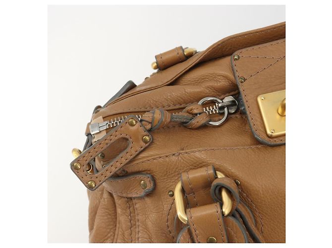 Chloé Chloe Paddington Hand Bag Leather Brown Gold Silver - vista 19