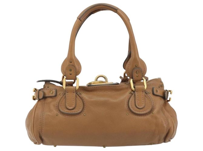 Chloé Chloe Paddington Hand Bag Leather Brown Gold Silver - vista 2