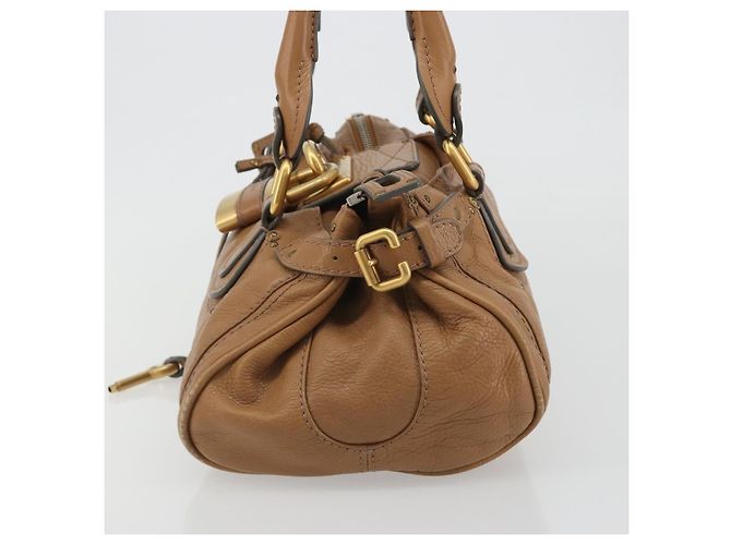 Chloé Chloe Paddington Hand Bag Leather Brown Gold Silver - vista 3