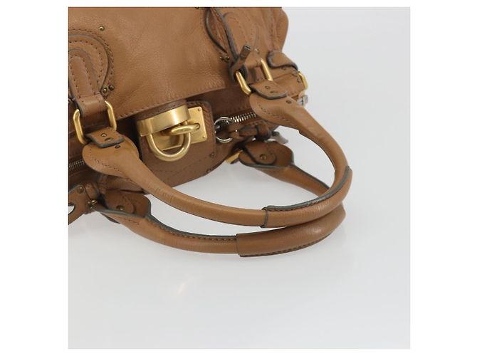 Chloé Chloe Paddington Hand Bag Leather Brown Gold Silver - vista 7