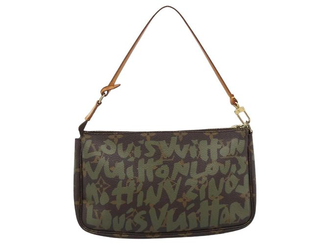LOUIS VUITTON Monogram Graffiti Pochette Accessoires Khaki M92191 - vista 3