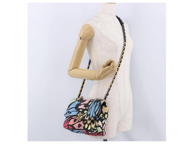 CHANEL Matelasse Chain Shoulder Bag Canvas 2way Multicolor Gold CC - vista 25