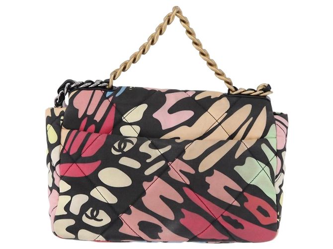 CHANEL Matelasse Chain Shoulder Bag Canvas 2way Multicolor Gold CC - vista 3