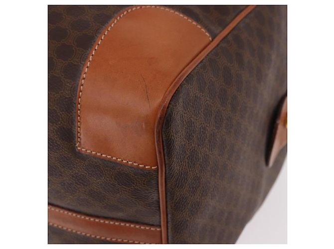 Céline CELINE Macadam Canvas Boston Bag PVC Leather Brown Gold - vista 12