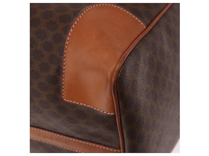 Céline CELINE Macadam Canvas Boston Bag PVC Leather Brown Gold - vista 14