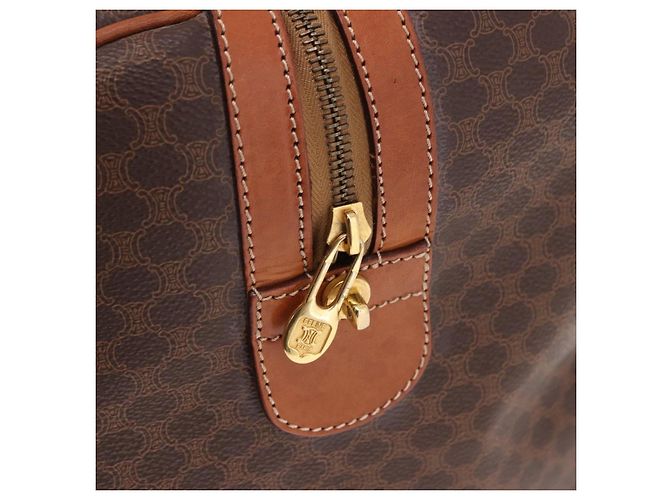 Céline CELINE Macadam Canvas Boston Bag PVC Leather Brown Gold - vista 16