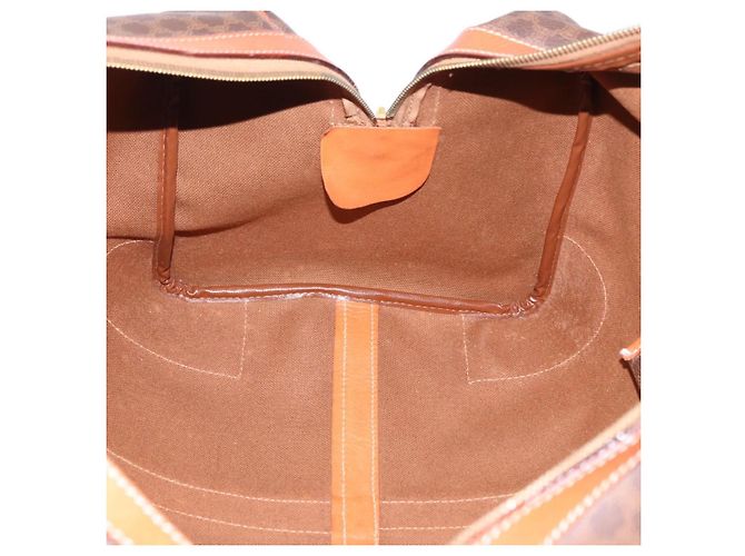 Céline CELINE Macadam Canvas Boston Bag PVC Leather Brown Gold - vista 18