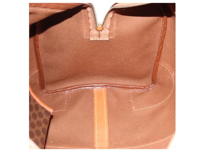 Céline CELINE Macadam Canvas Boston Bag PVC Leather Brown Gold - vista 19