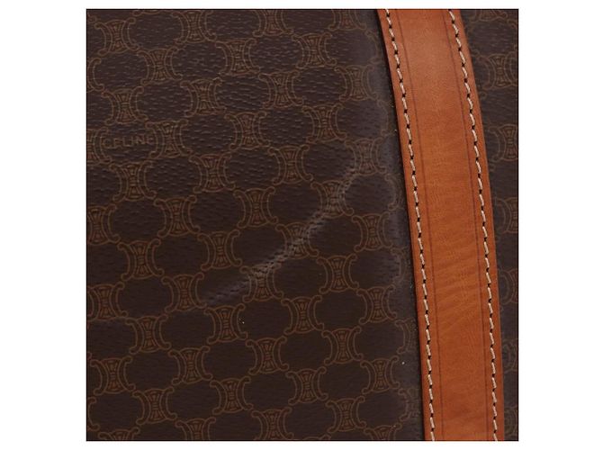 Céline CELINE Macadam Canvas Boston Bag PVC Leather Brown Gold - vista 4
