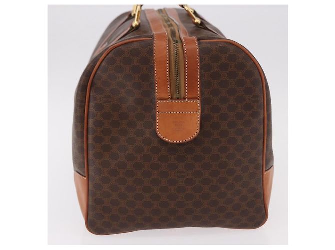 Céline CELINE Macadam Canvas Boston Bag PVC Leather Brown Gold - vista 5