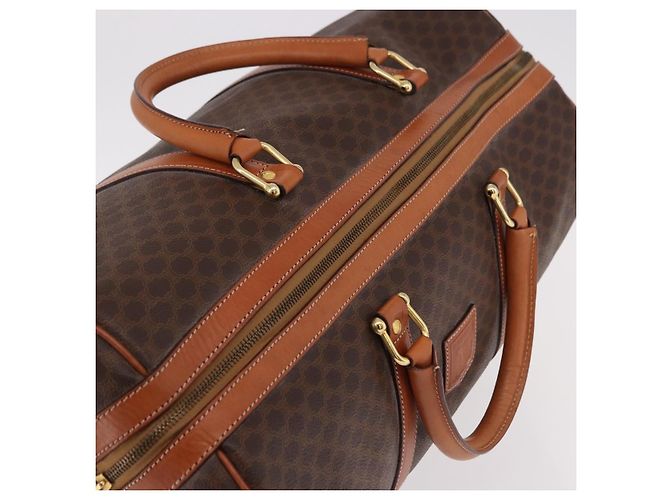 Céline CELINE Macadam Canvas Boston Bag PVC Leather Brown Gold - vista 7