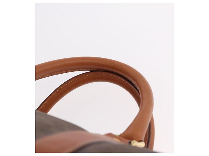 Céline CELINE Macadam Canvas Boston Bag PVC Leather Brown Gold - vista 9