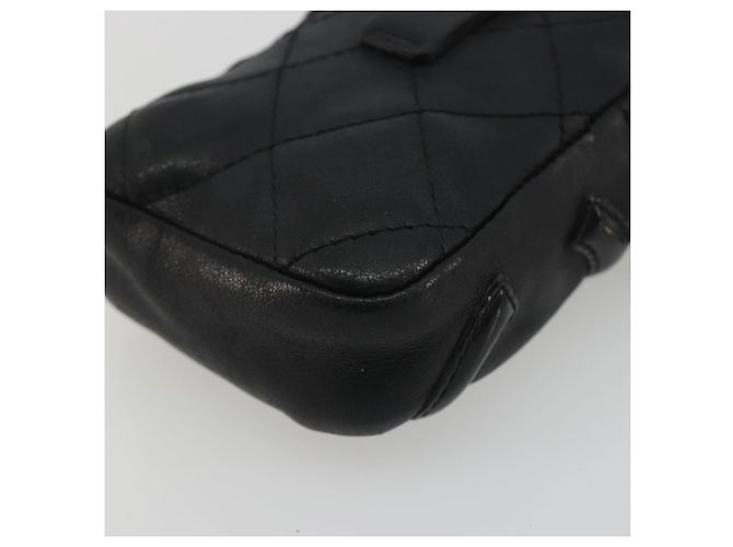 CHANEL Matelasse Cambon Line Pouch Lamb Skin Black CC - vista 10